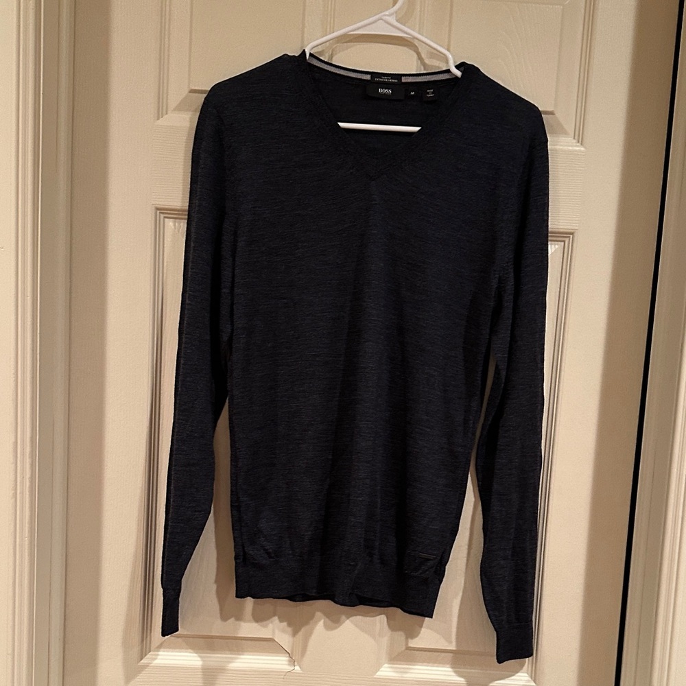 Boss Dark Gray V-Neck Sweater